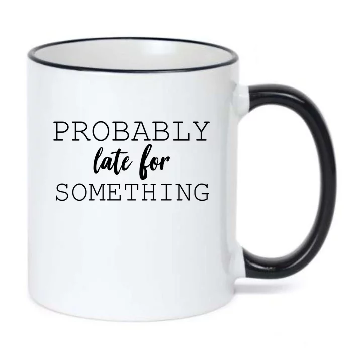 Probably Late For Something Black Color Changing Mug