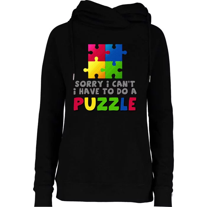 Puzzle Lover For Jigsaw Puzzle Womens Funnel Neck Pullover Hood