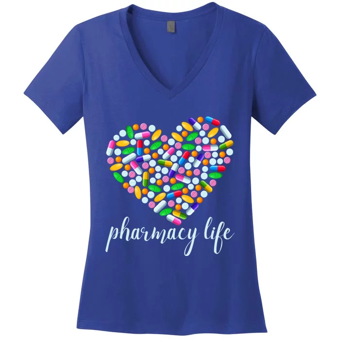 Pharmacists Life Funny Pharmacy Tech Medical Student Gift Women's V-Neck T-Shirt