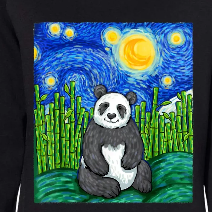 Panda Lover Funny Panda Panda Starry Night Art Panda Womens California Wash Sweatshirt