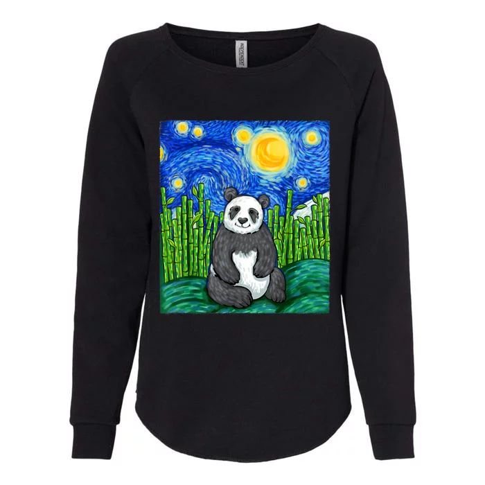 Panda Lover Funny Panda Panda Starry Night Art Panda Womens California Wash Sweatshirt