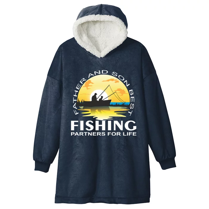 Partner Look Father And Son Angel Partner For Life Angler Gift Hooded Wearable Blanket