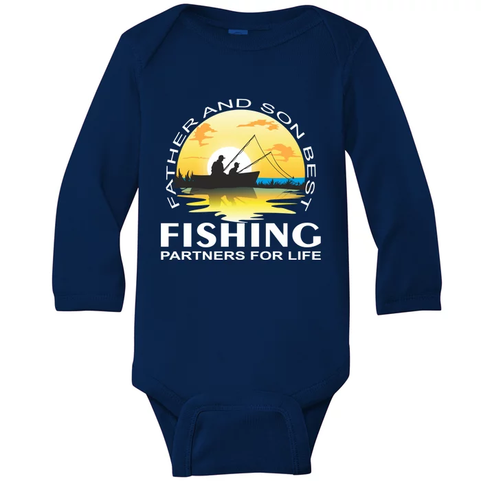 Partner Look Father And Son Angel Partner For Life Angler Gift Baby Long Sleeve Bodysuit