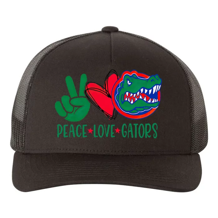 Peace Love Gator Cute Costume Animal Lover Alligator Yupoong Adult 5-Panel Trucker Hat