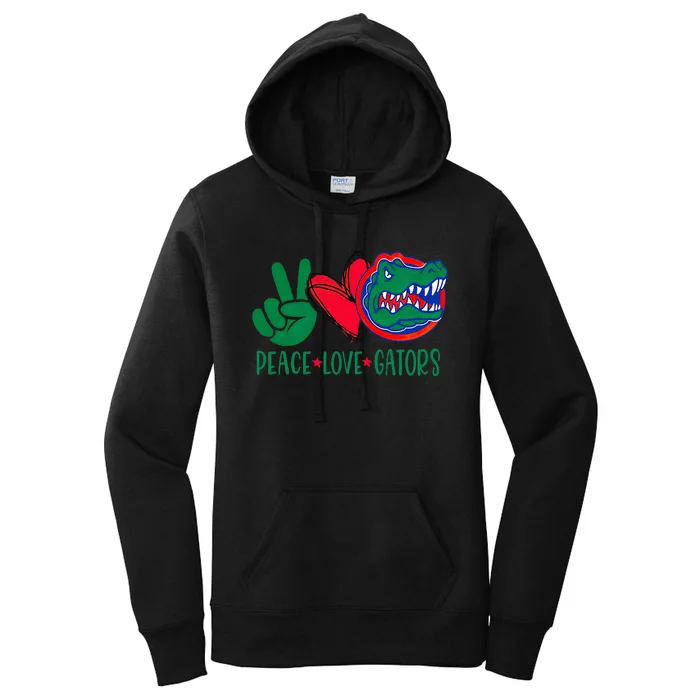 Peace Love Gator Cute Costume Animal Lover Alligator Women's Pullover Hoodie