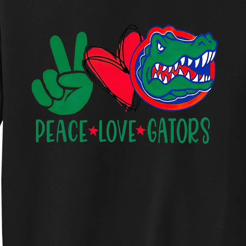 Peace Love Gator Cute Costume Animal Lover Alligator Tall Sweatshirt