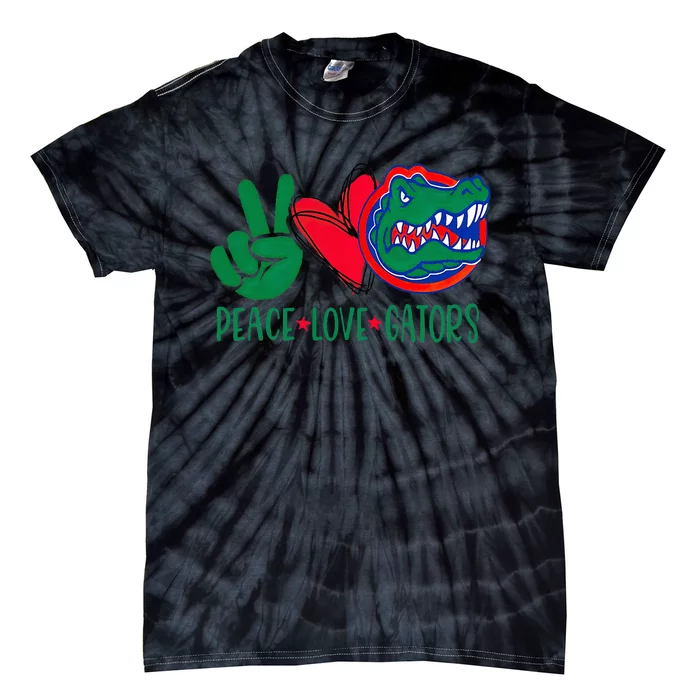 Peace Love Gator Cute Costume Animal Lover Alligator Tie-Dye T-Shirt