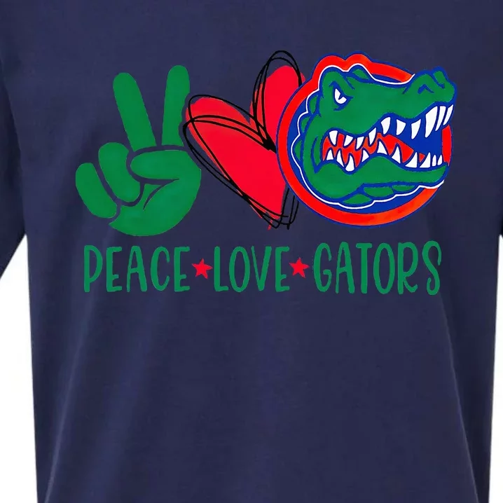 Peace Love Gator Cute Costume Animal Lover Alligator Sueded Cloud Jersey T-Shirt