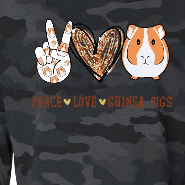 Peace Love Guinea Pigs Gift For Guinea Pigs Lover Cropped Pullover Crew