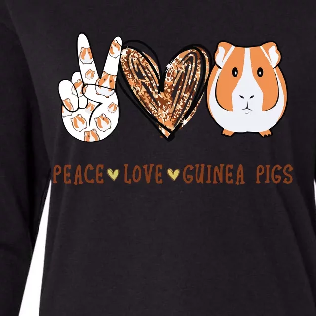 Peace Love Guinea Pigs Gift For Guinea Pigs Lover Womens Cotton Relaxed Long Sleeve T-Shirt