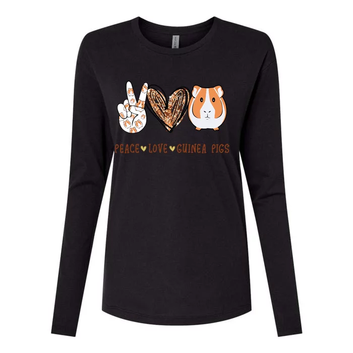 Peace Love Guinea Pigs Gift For Guinea Pigs Lover Womens Cotton Relaxed Long Sleeve T-Shirt