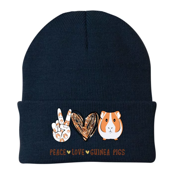 Peace Love Guinea Pigs Gift For Guinea Pigs Lover Knit Cap Winter Beanie