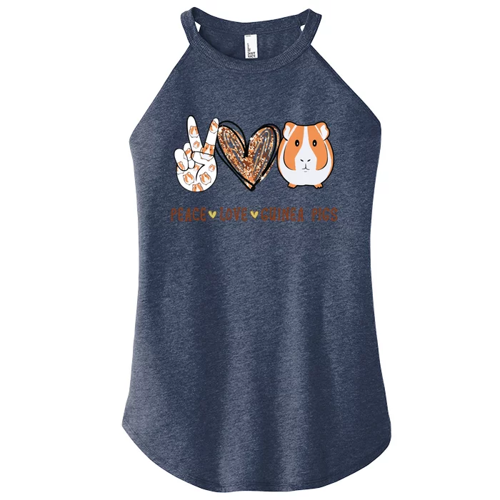 Peace Love Guinea Pigs Gift For Guinea Pigs Lover Women’s Perfect Tri Rocker Tank