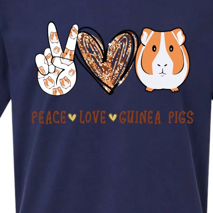 Peace Love Guinea Pigs Gift For Guinea Pigs Lover Sueded Cloud Jersey T-Shirt