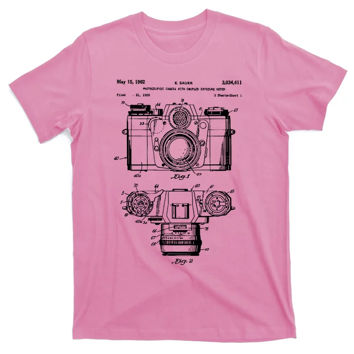 Photography Lover Gift Camera Vintage Patent Print T-Shirt