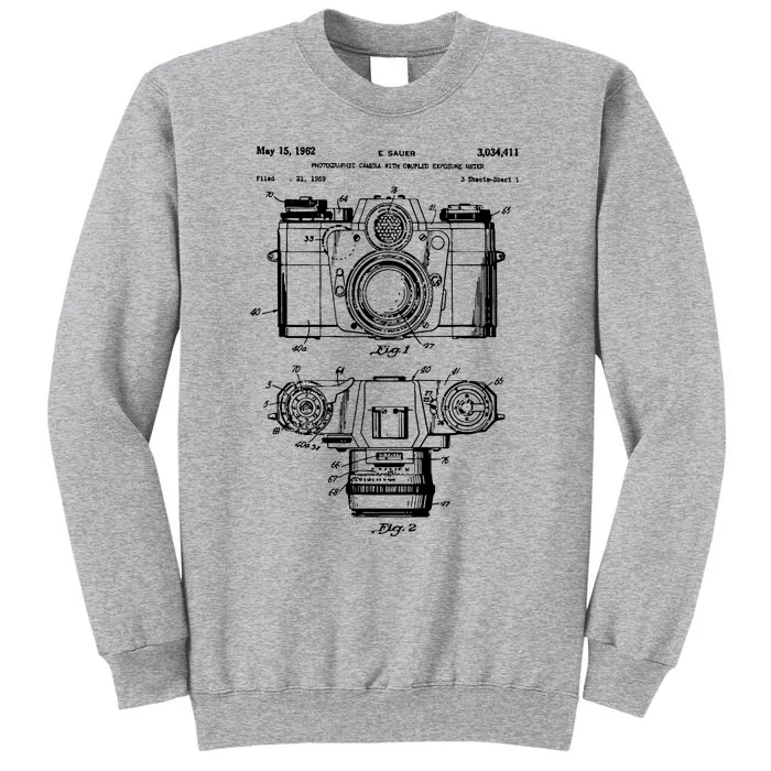 Photography Lover Gift Camera Vintage Patent Print Sweatshirt