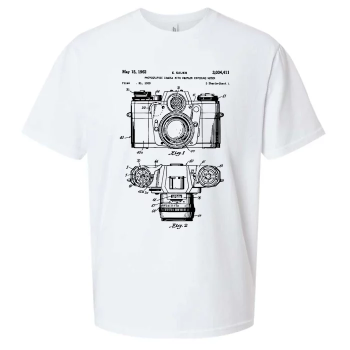 Photography Lover Gift Camera Vintage Patent Print Sueded Cloud Jersey T-Shirt