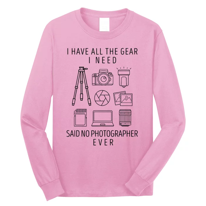 Photography Lover Gift Funny Camera Photographer Long Sleeve Shirt