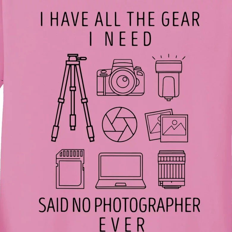 Photography Lover Gift Funny Camera Photographer Kids Long Sleeve Shirt