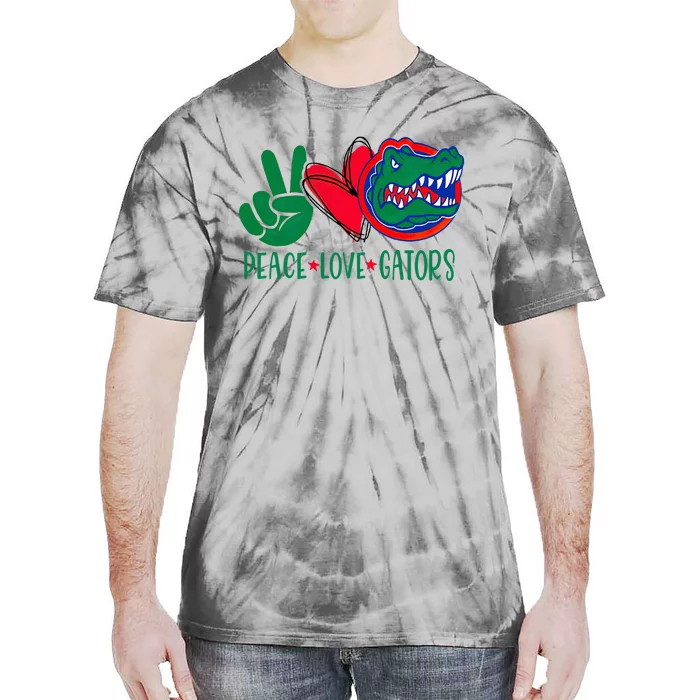 Peace Love Gator Cute Costume Animal Lover Alligator Tie-Dye T-Shirt