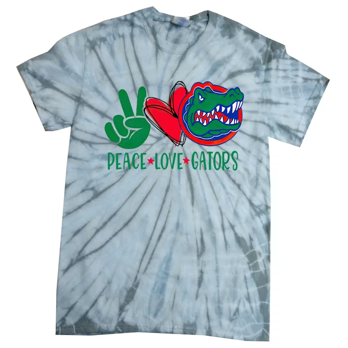 Peace Love Gator Cute Costume Animal Lover Alligator Tie-Dye T-Shirt