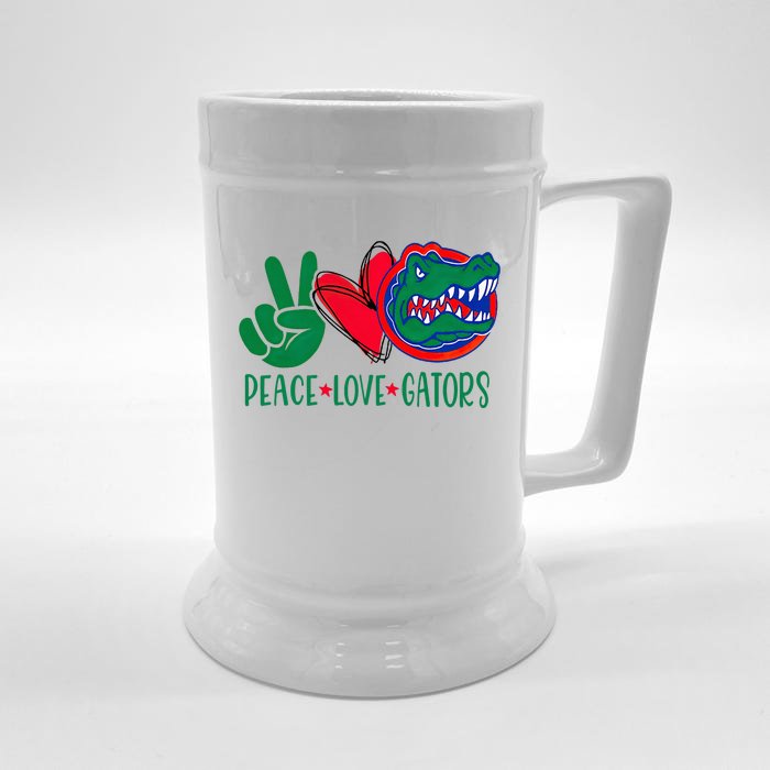 Peace Love Gator Cute Costume Animal Lover Alligator Front & Back Beer Stein