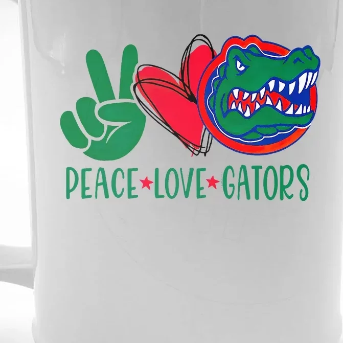 Peace Love Gator Cute Costume Animal Lover Alligator Front & Back Beer Stein