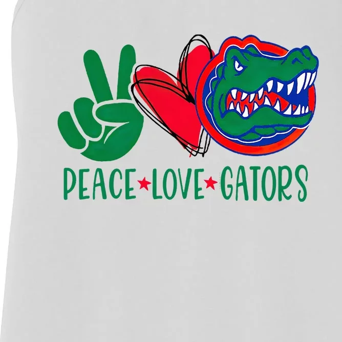 Peace Love Gator Cute Costume Animal Lover Alligator Women's Racerback Tank