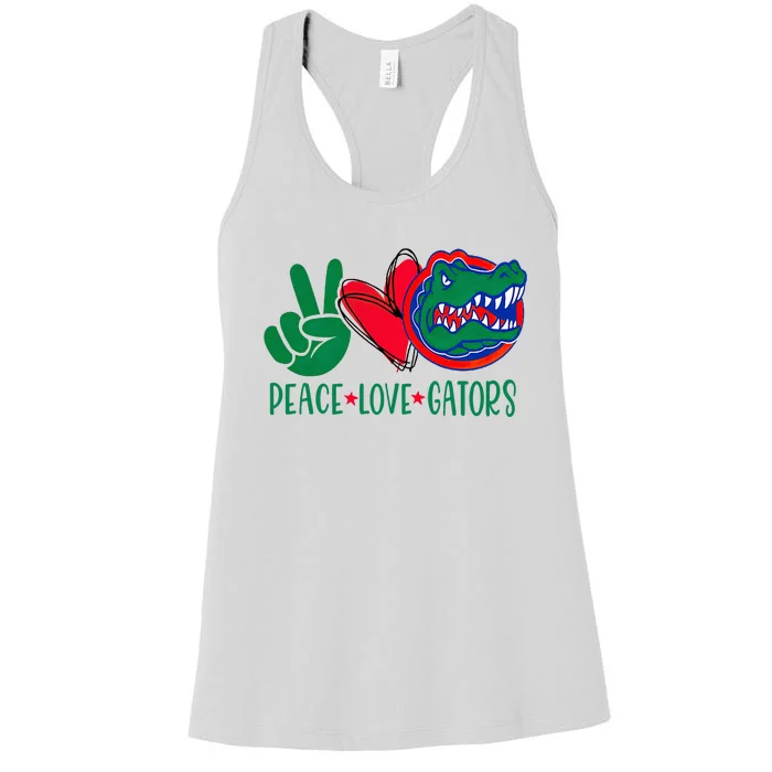 Peace Love Gator Cute Costume Animal Lover Alligator Women's Racerback Tank