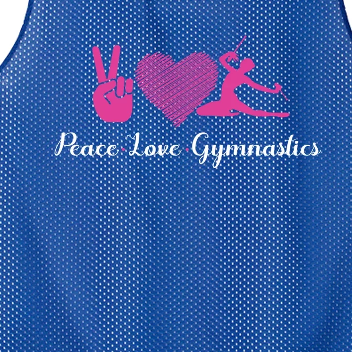 Peace Love Gymnastics Gift Mesh Reversible Basketball Jersey Tank