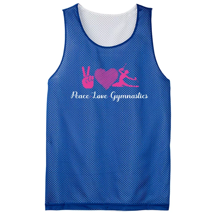 Peace Love Gymnastics Gift Mesh Reversible Basketball Jersey Tank