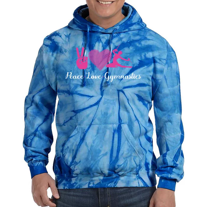 Peace Love Gymnastics Gift Tie Dye Hoodie