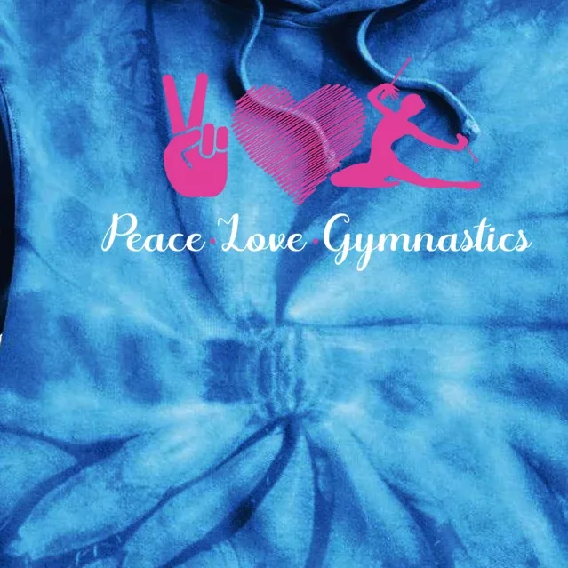 Peace Love Gymnastics Gift Tie Dye Hoodie