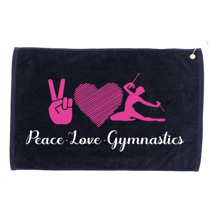 Peace Love Gymnastics Gift Grommeted Golf Towel