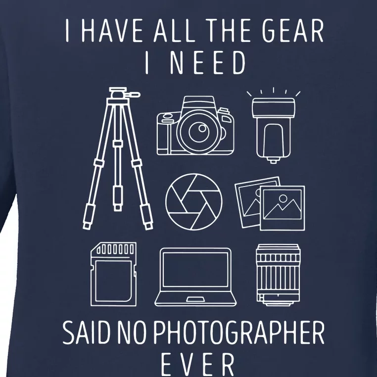 Photography Lover Gift Funny Camera Photographer Tee Ladies Long Sleeve Shirt