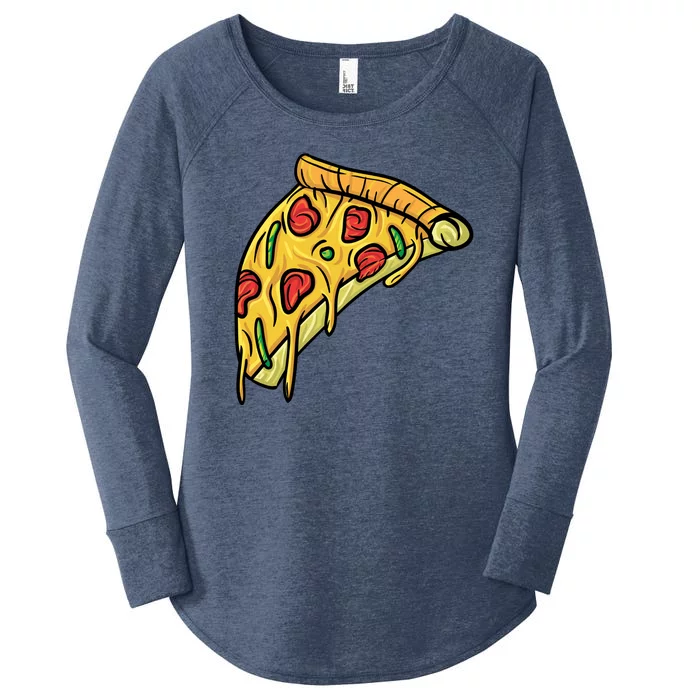 Pizza Lovers, Greasy Slice Of Pizza Women's Perfect Tri Tunic Long Sleeve Shirt