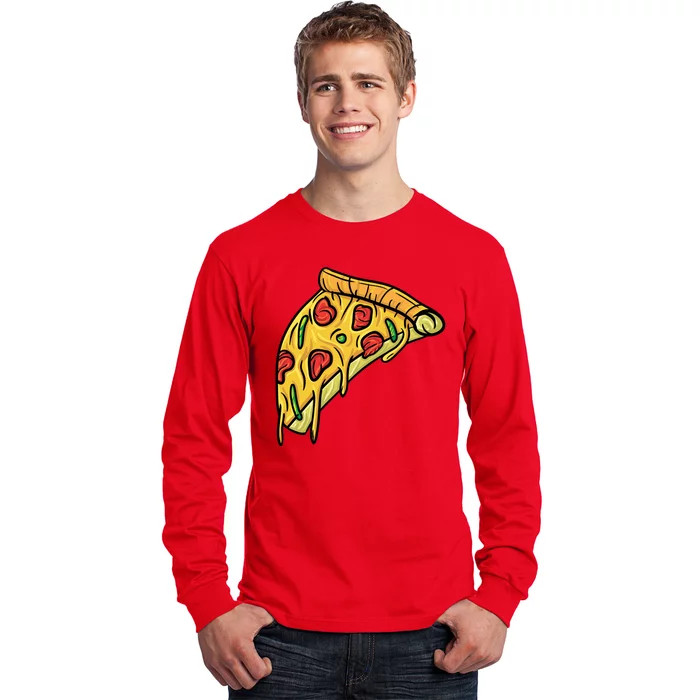 Pizza Lovers, Greasy Slice Of Pizza Long Sleeve Shirt