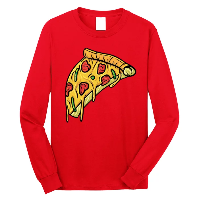 Pizza Lovers, Greasy Slice Of Pizza Long Sleeve Shirt