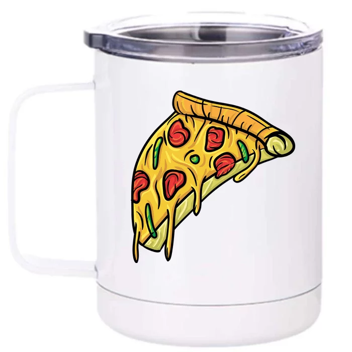 Pizza Lovers, Greasy Slice Of Pizza Front & Back 12oz Stainless Steel Tumbler Cup