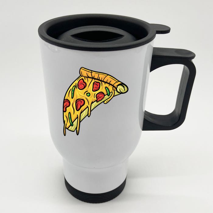 Pizza Lovers, Greasy Slice Of Pizza Front & Back Stainless Steel Travel Mug