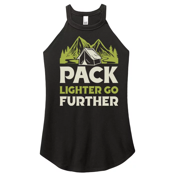 Pack Lighter Go Further Camping Vintage Retro Women’s Perfect Tri Rocker Tank