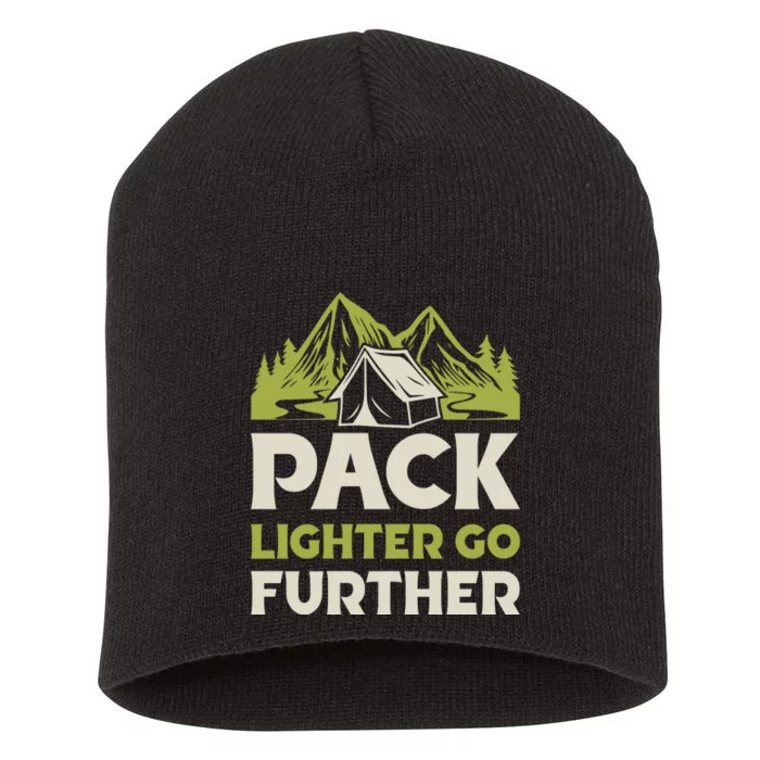 Pack Lighter Go Further Camping Vintage Retro Short Acrylic Beanie