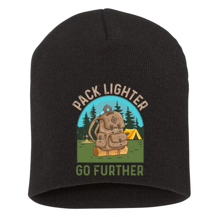 Pack Lighter Go Further Camping Vintage Retro Short Acrylic Beanie