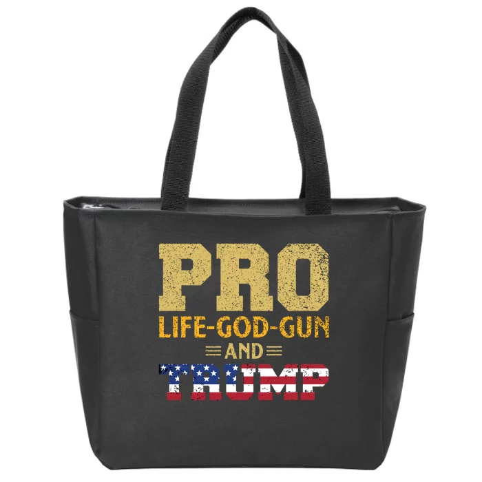 Pro Life God Gun And Trump Zip Tote Bag