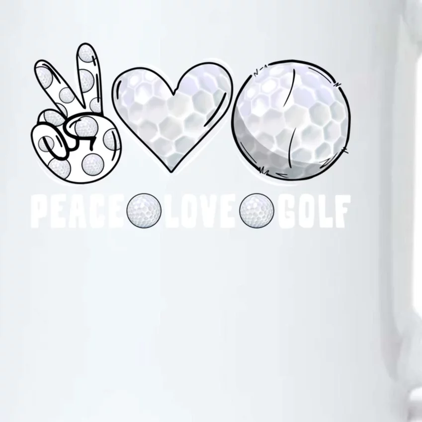 Peace Love Golf Funny Mommy Dad Son Daughter Gift Black Color Changing Mug