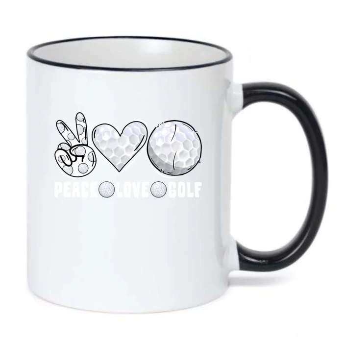 Peace Love Golf Funny Mommy Dad Son Daughter Gift Black Color Changing Mug