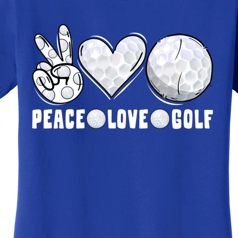 Peace Love Golf Funny Mommy Dad Son Daughter Gift Women's T-Shirt