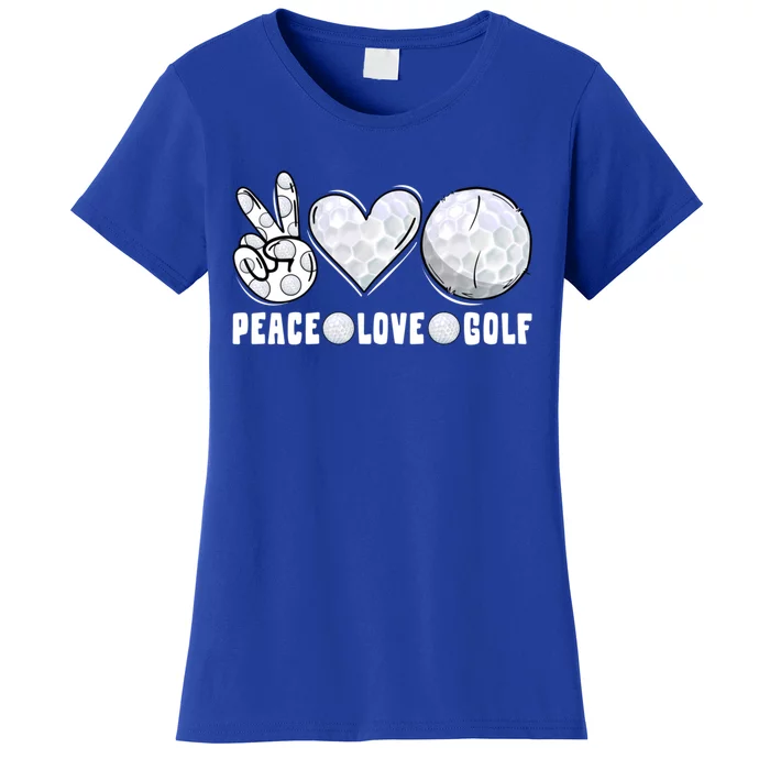 Peace Love Golf Funny Mommy Dad Son Daughter Gift Women's T-Shirt