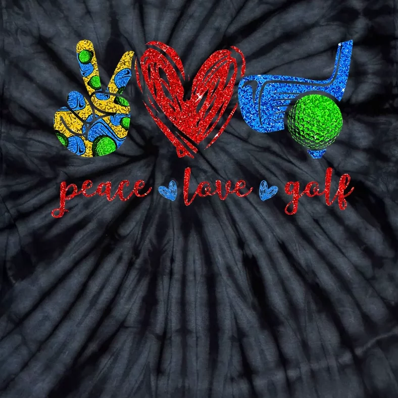 Peace Love Golf Cute Golf Lovers Gifts Tie-Dye T-Shirt