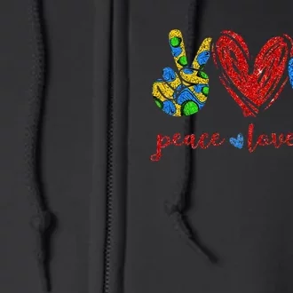 Peace Love Golf Cute Golf Lovers Gifts Full Zip Hoodie